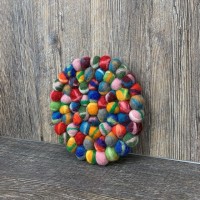 Multi Tie Dye Round felt Trivet